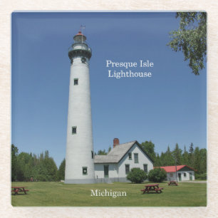 Presque Isle Lighthouse glass coasters