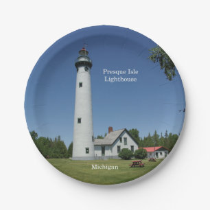Presque Isle Lighthouse paper plate
