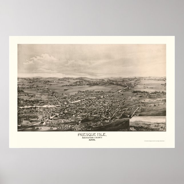 Presque Isle, ME Panoramic Map - 1894 Poster (Front)