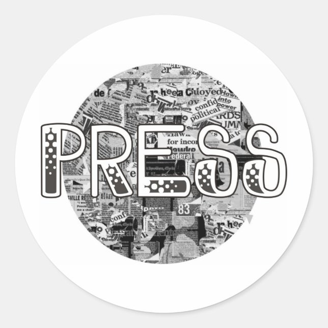 Press Classic Round Sticker (Front)