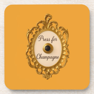 Press For Champagne Bar Cart Coaster