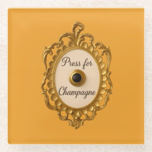 Press For Champagne Bar Cart Coaster