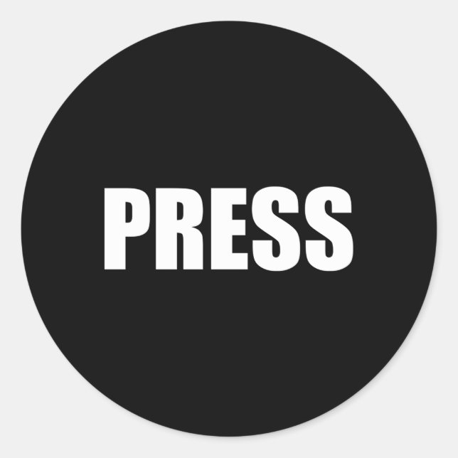 Press For Journalists Reporters News Media Classic Round Sticker (Front)