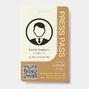 Press ID Card with Photo and QR Code Safe Access Badge