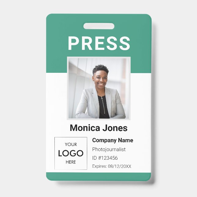 Press Logo Photo Professional Badge (Front)