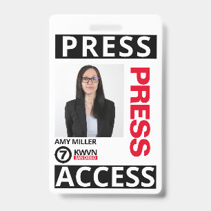 Press Pass Employee Badge