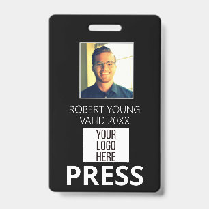 PRESS personnalisé - Passe photo - Badge d'identif