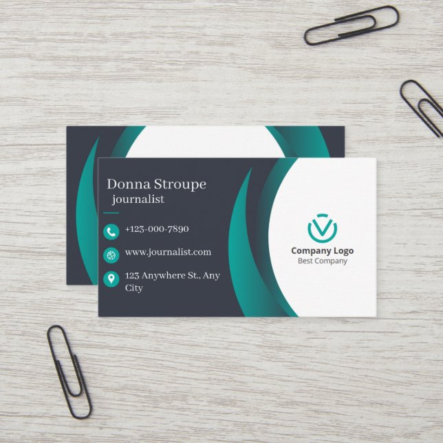 Press Reporter and Newspaper  Business Card (Front/Back In Situ)