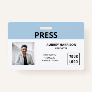 Press Simple Photo ID Badge