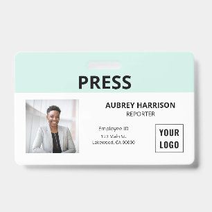 Press Simple Photo ID Badge