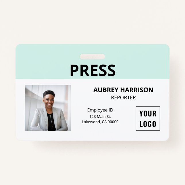 Press Simple Photo ID Badge (Front)