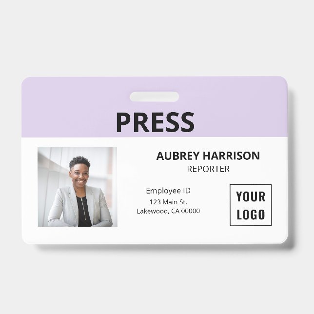 Press Simple Photo ID Badge (Front)