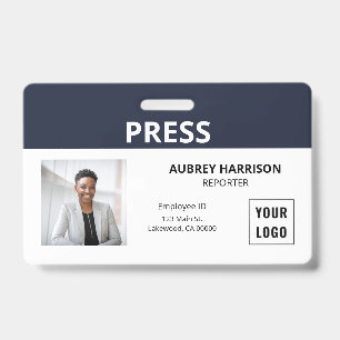 Press Simple Photo ID Badge