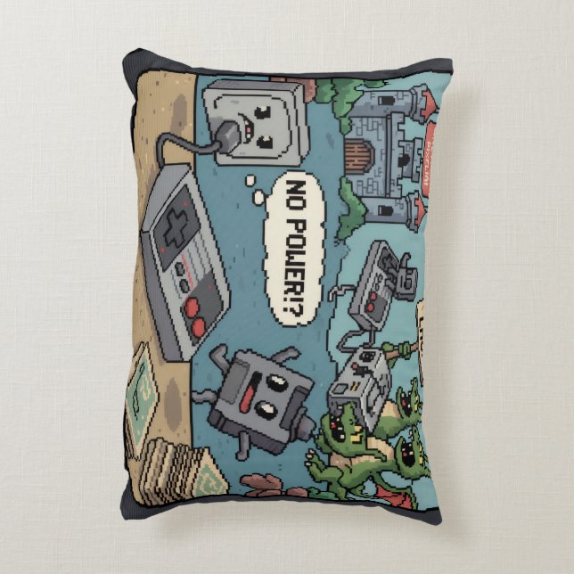 Press Start for Nostalgia! (And a Few Laughs) Accent Pillow (Back(Vertical))