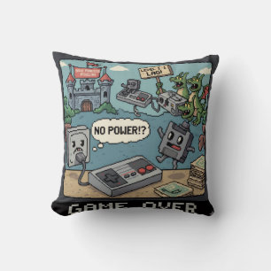 Press Start for Nostalgia! (And a Few Laughs) Throw Pillow