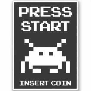 Press Start Insert Coin gamer design