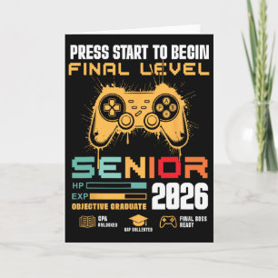 Press Start To Begin Final Level Senior 2026 Gamer Card
