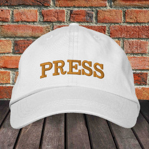 PRESSE brodée casquette de baseball or / casquette