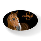 Élégant Quarter Horse Brun Monogramme Nom Noir