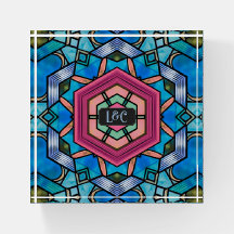 Élégant verre Art déco avec monogrammes