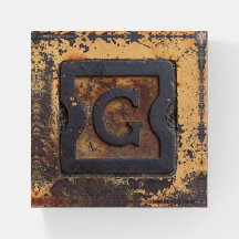Monogramme G rustique avec Accents Bronze & Or