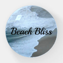 Plage de sable bleu de l'océan