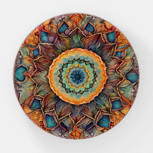 Poids en verre Mandala