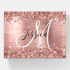 Rose Gold Pailleté Monogramme Noir et Blanc