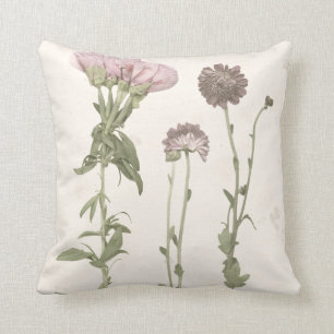 Pressed Blooms - Pink Throw Pillow