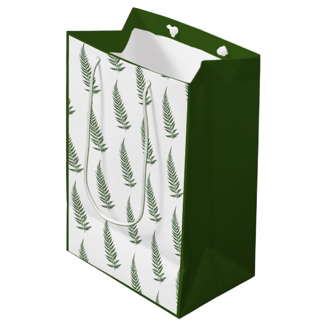 Pressed Botanical Fern Leaf - Mix and Match Colour Medium Gift Bag (Front Angled)