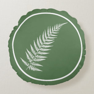 Pressed Botanical Fern Leaf - Mix and Match Colour Round Pillow