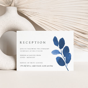 Pressed Botanical Reception Card   Indigo