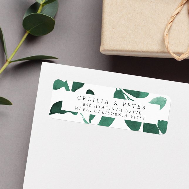 Pressed Botanical Return Address Label | Emerald (Creator Uploaded)