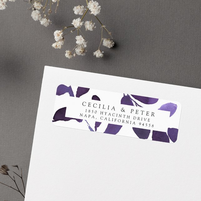Pressed Botanical Return Address Label | Violet (Creator Uploaded)