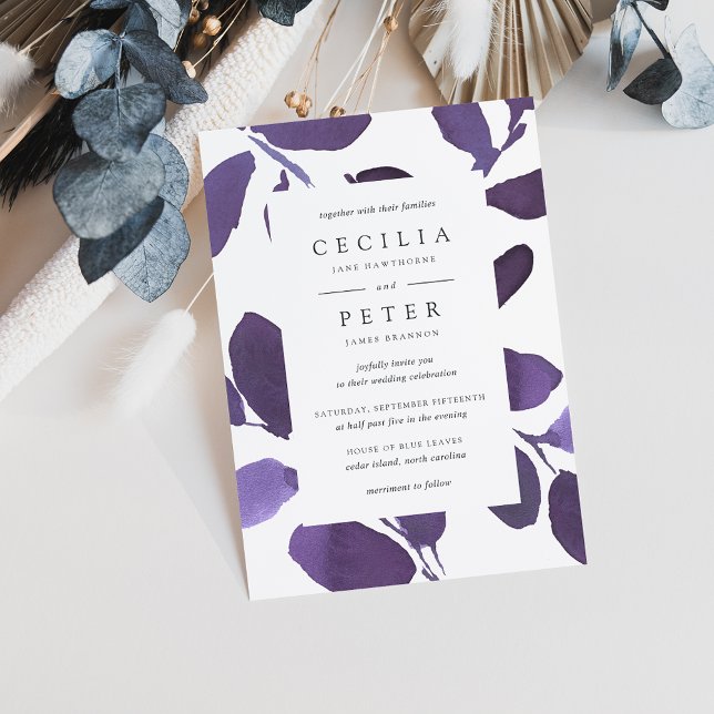 Pressed Botanical Wedding Invitation | Violet (Creator Uploaded)