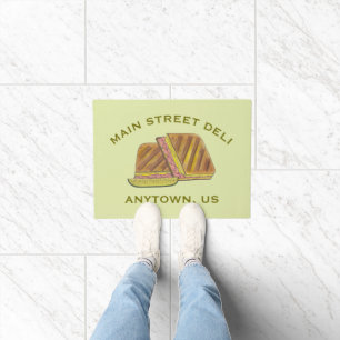 Pressed Cuban Ham Cheese Sandwich Deli Restaurant Doormat