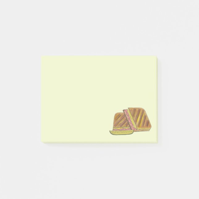 Pressed Cuban Sandwich Ham Cheese Salami PIckle Post-it Notes (Front)