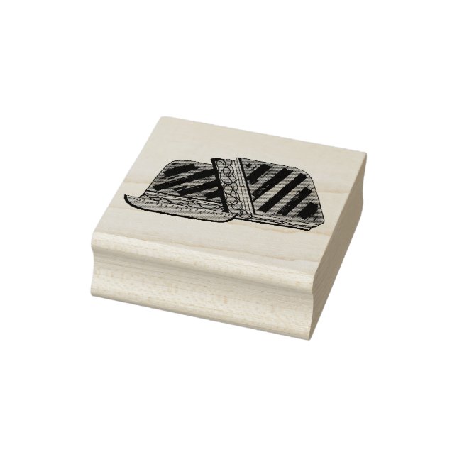 Pressed Cuban Sandwich Ham Cheese Salami PIckle Rubber Stamp (Stamp)