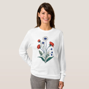 "Pressed Daisy & Leaf Minimalist Design" T-Shirt
