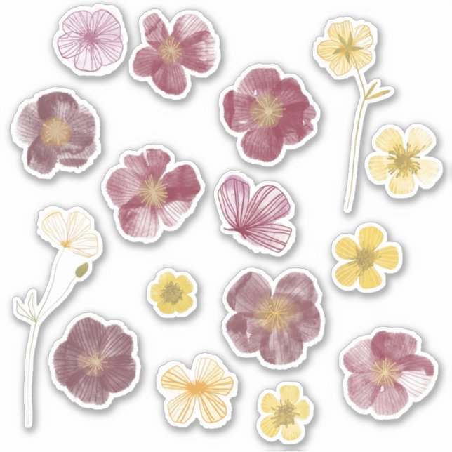 Pressed Flowers Watercolor Painting (Front)