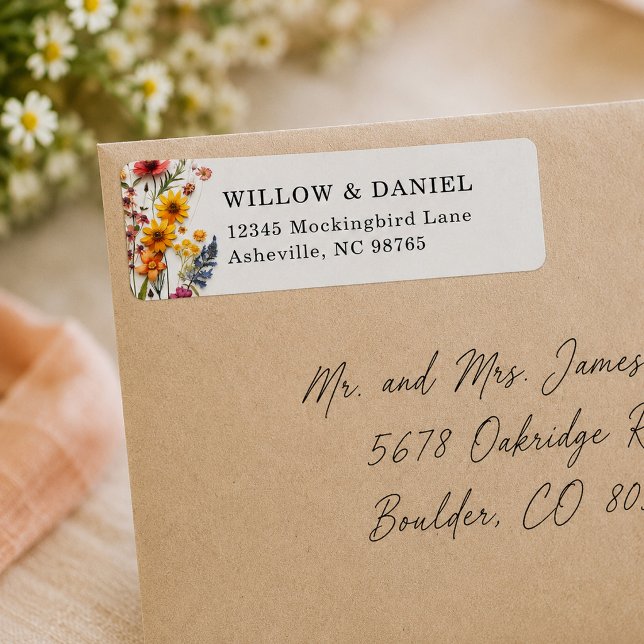 Pressed Flowers Wildflower Return Address Labels (Creator Uploaded)