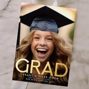 Pressed Foil Gold GRAD Class of 25 Announcement