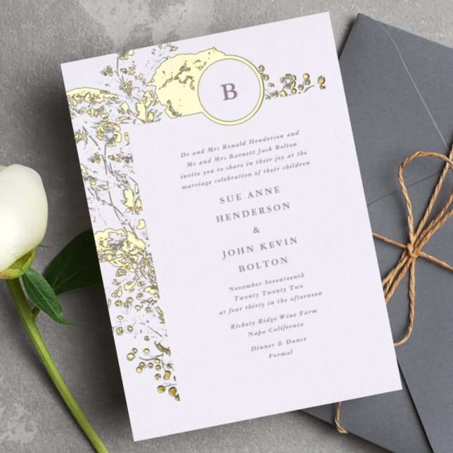 Pressed Gold Leaf Spring Boho Pampas Wedding (Creator Uploaded)
