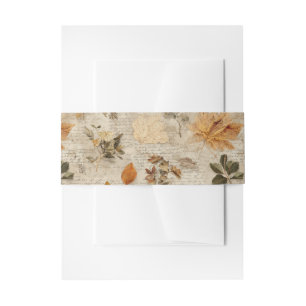 Pressed Leaves & Script Invitation Belly Band