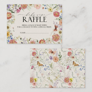 Pressed Wildflower Baby Wipe Raffle Enclosure Card