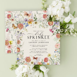 Pressed Wildflower Floral Baby Sprinkle Shower Invitation