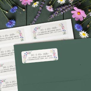 Pressed Wildflower Floral Wedding Return Address