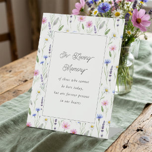 Pressed Wildflower In Loving Memory Pedestal Sign