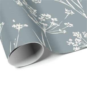 pressed wildflower spring bloom wrapping paper