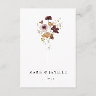 Pressed Wildflower Wedding Details Card